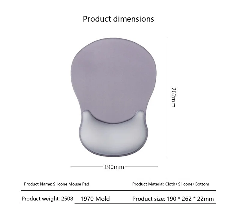 Silikon-Handgelenkauflage für Mauspad, 9 Farben, Büro- und Gaming-Unterlage, ergonomisch, rutschfest, weiche Unterstützung – Detail 8