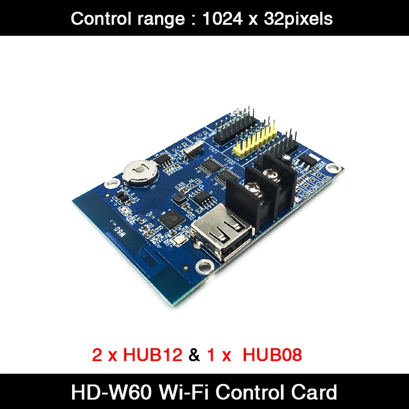 Huidu HD-W60 Single Dual Color U-Disk + Wi-Fi LED Display Control Card 1024*32 Pixels for  Sign Board Controller