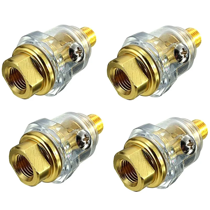 

4Pcs Mini Oiler Pneumatic Tool Accessories- 1/4Inch NPT Oiler Oil Lubricator for Air Compression Air Tool Oiler -Yellow