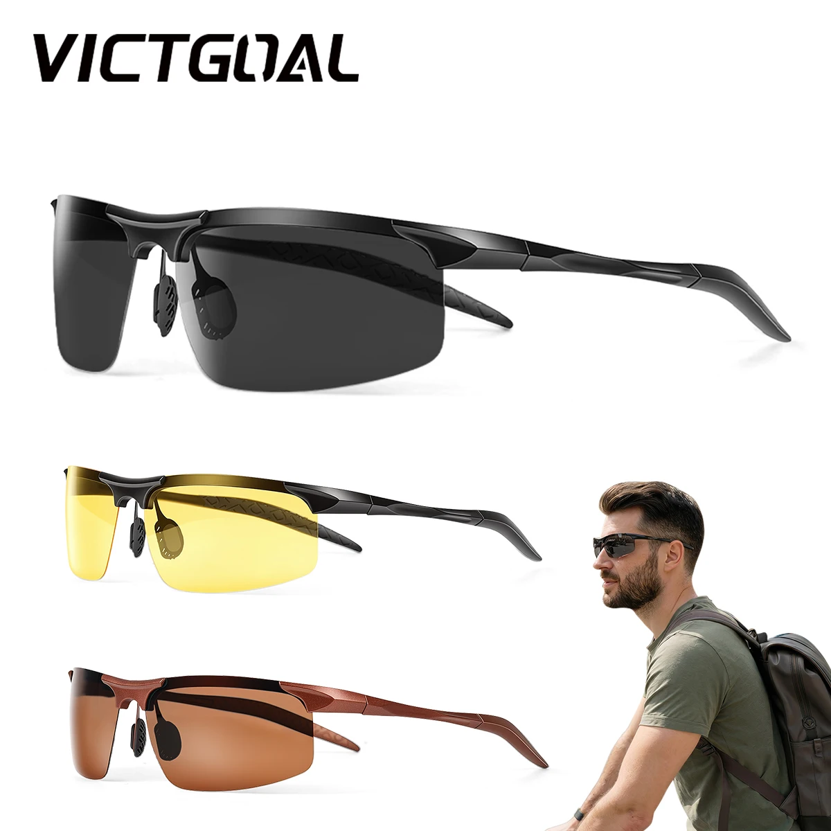 

VICTGOAL Polarized Sunglasses Men Women Outdoor Glasses UV400 Protection Lightweight Polarized Lens For Cycling Running Fishing
