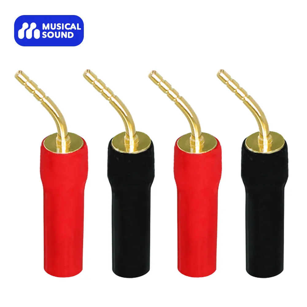 Musical Sound 4MM Gold Plated Banana Speaker PIN Plug Connectors Adapter for Amplifier Audio Cable Banana Plugs for Speaker Wire