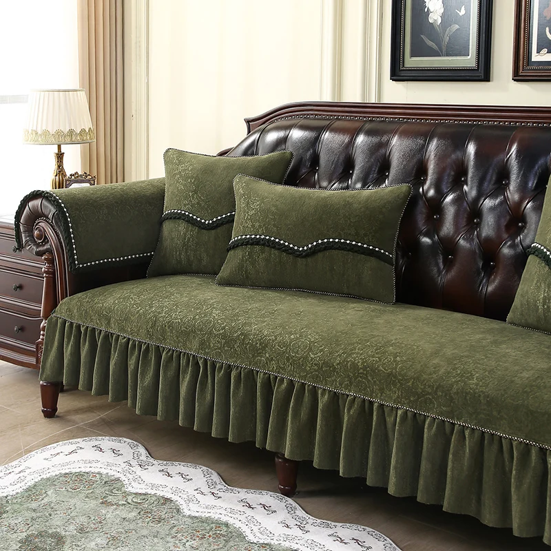 Anti-slip Sofa Cover Luxury Jacquard Couch Cover Home Decoration Retro European Style Furniture Protective Cover Sofa Seat Pad