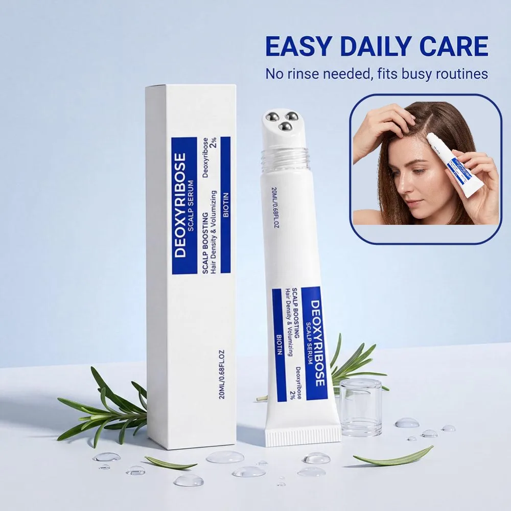 Refreshing Scalp Care Volumizing Serum 20ml With Roller‑ball Portable Nourish Hair Boosting Essence Non-Greasy For Women & Men
