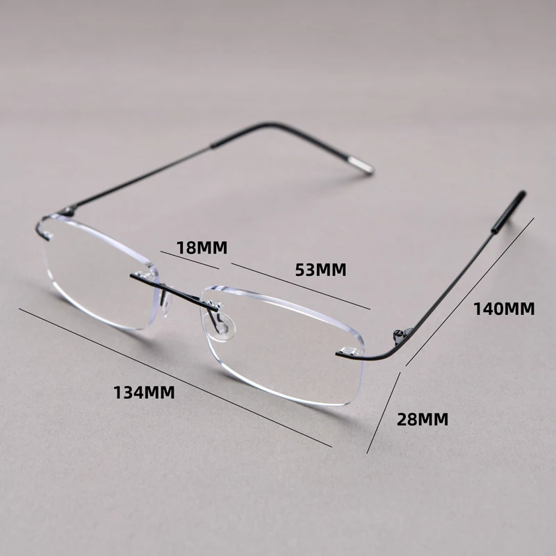 Ultraleichte Memory-Titan-Randlose Lesebrille für Herren und Damen, blaues Licht, Presbyopie-Brille +1,0 +1,5 +2,0 bis +3,5 +4,0 – Detail 1