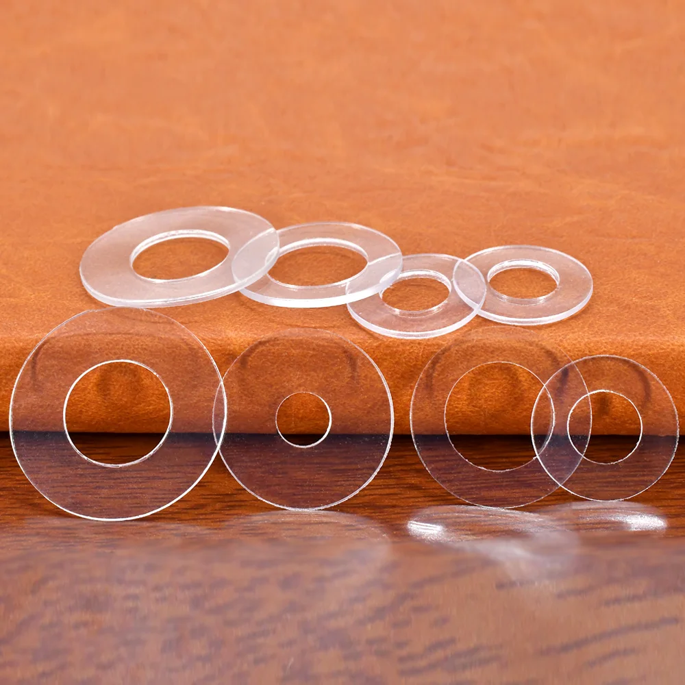 PVC แบนเครื่องซักผ้า M1.3 M1.4 M2 M2.5 M3 M4 M5 M6 M8 M10 M12 M20นุ่มปะเก็นพลาสติกโปร่งใสฉนวนกันความร้อนเบาะสกรูเครื่องซักผ้า