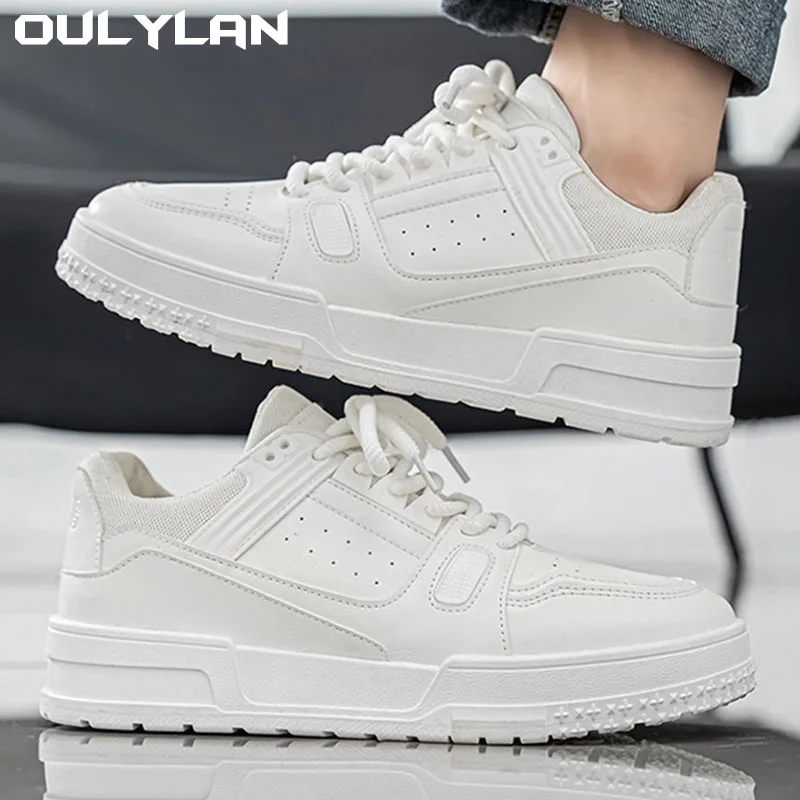 

Versatile Men's Low-Top Sneakers Thick Bottom Spring Sports Black Trendy Casual Shoes EVA Sole PVC Face Casual Shoes