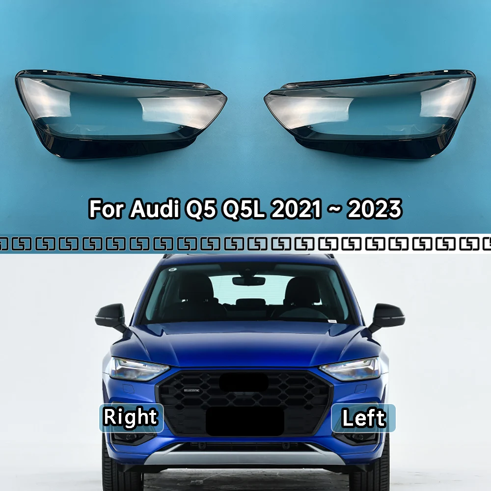

For Audi Q5 Q5L 2021 2022 2023 Auto Head Light Caps Car Front Headlight CoverLampshade Shell Headlamp Lamp Lens Glass Case