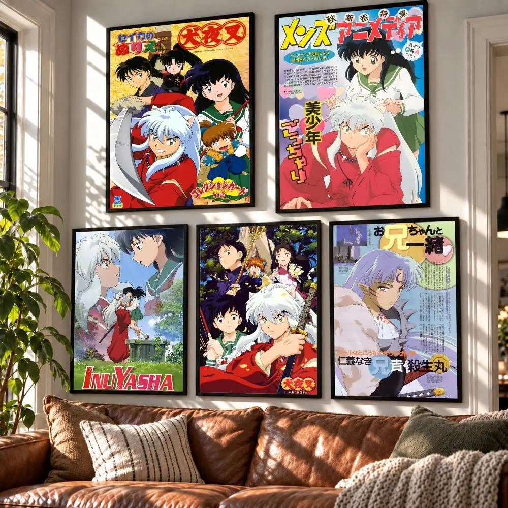 anime Inuyasha Poster HD Poster Self Adhesive Waterproof Wall Art Print Bedroom Living Room Modern Decor Gift