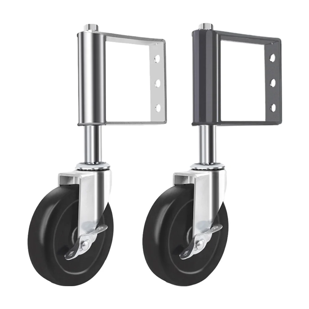 

4/5 Inch Gate Spring Shock-Absorbing Wheel With Brake Heavy Duty Gate Caster 360 Degree Rotation Wooden Gate Wheel Hardware