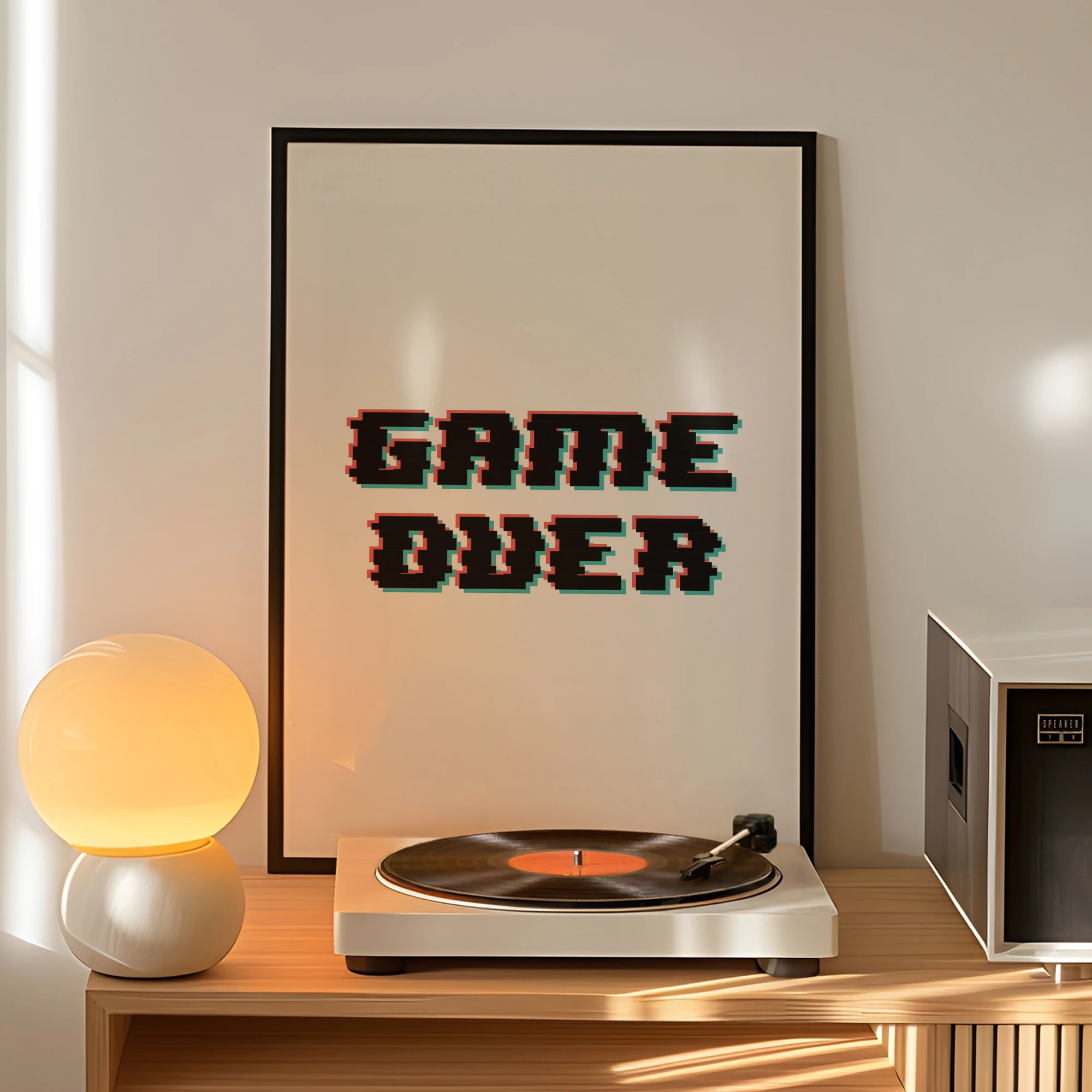 Modern Pixel Style Game Over Wall Art Print Canvas Painting Poster Picture For Living Room,Bedroom Home Decor