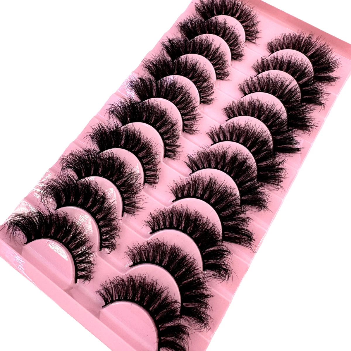 MKYDCG 2025 New10ペア キャットアイラッシュ ふわふわ フェイク ナチュラルミンク ラッシュ 8D ウィスピー ラッシュ パック ドラマチック ロング 厚め ボリューム アイラッシュ