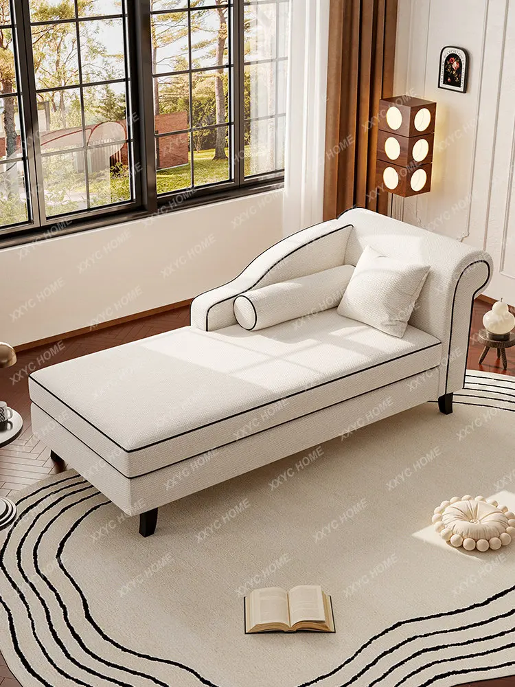 Cotton and linen fabric princess reclining chair beauty couch modern simple princess chair