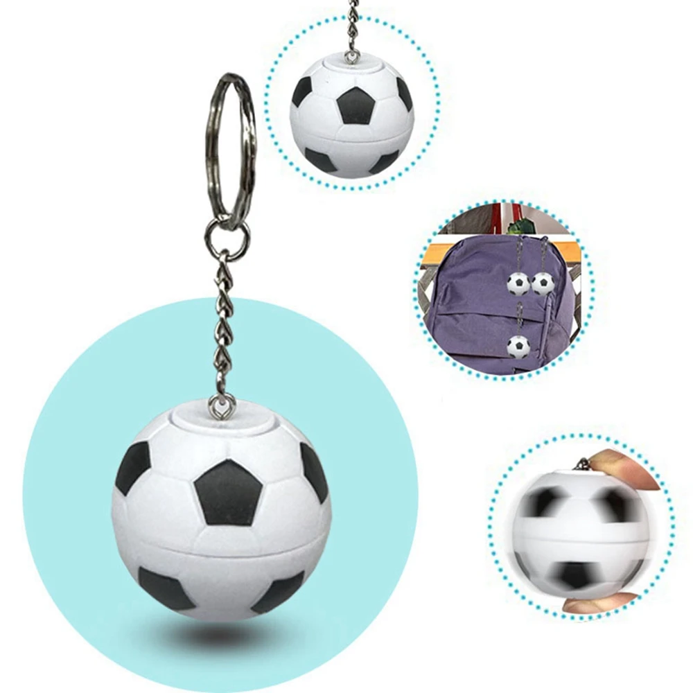 9Pcs Creative Soccer Keychains Stress Relief Stress Ball Rotate Football Shaped Pendant for Sports Bag Carnival Party Favors