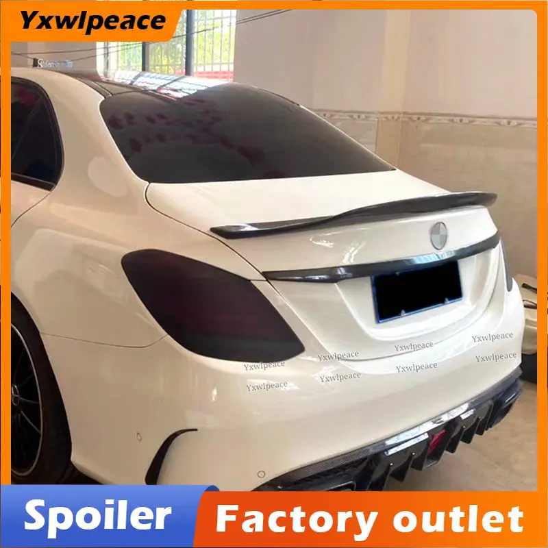 

4-Doors Sedan PSM Style Rear Trunk Lip Spoiler for Mercedes Benz W205 AMG Line 2015 16 17 18 2019 ABS Glossy Black Car Rear Wing