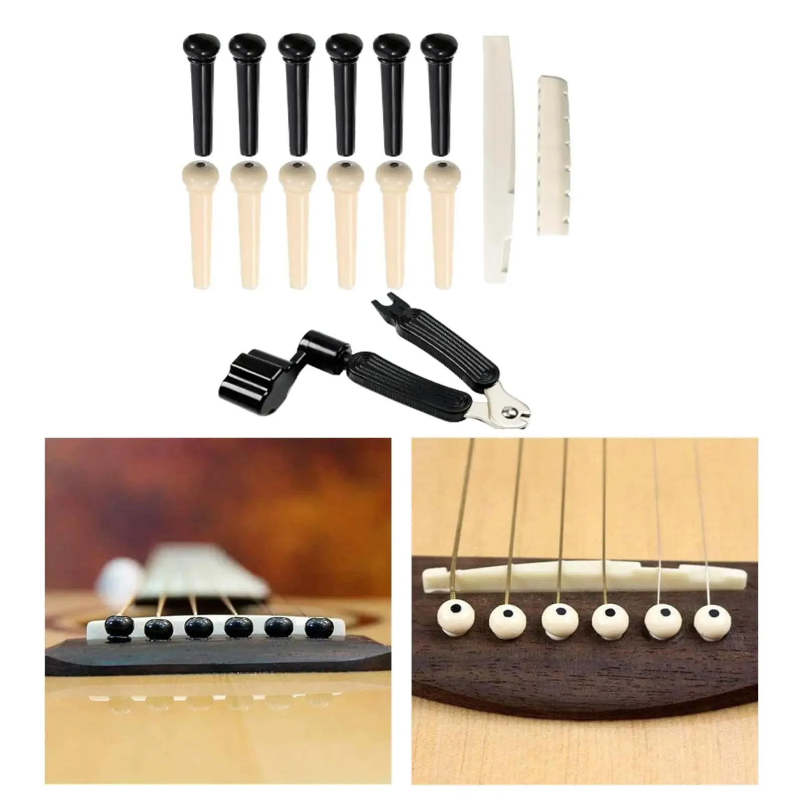 Guitar Bridge Saddle Nut Pins Remover Set Metallic Parts and Accessories for Folk Classical Acoustic Guitar Repair view 6