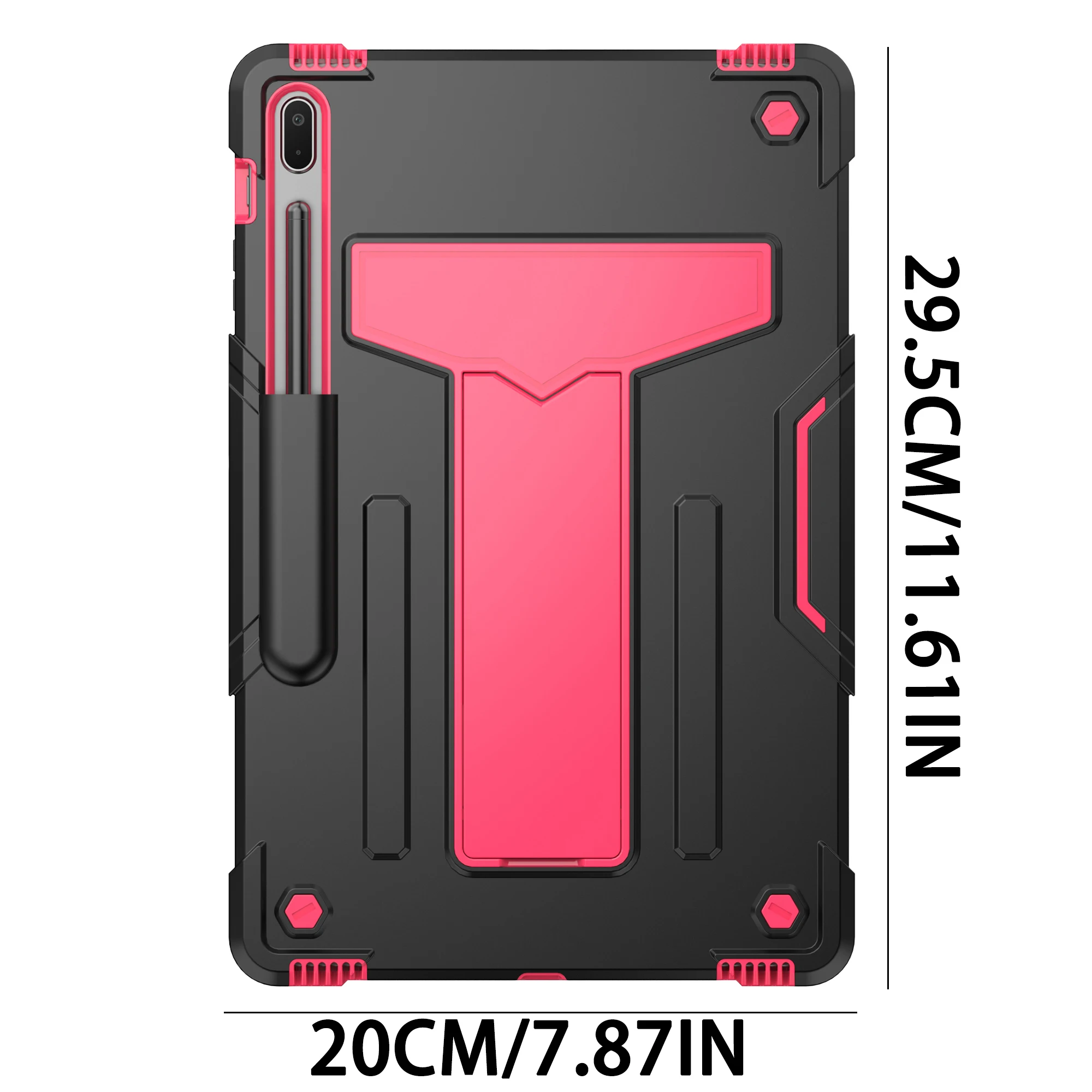 3-in-1 Tablet case for Samsung Tab S7 Plus/S8 Plus/S7FE 12.4 inch, all-round protection,T-shaped bracket,  precise hole position