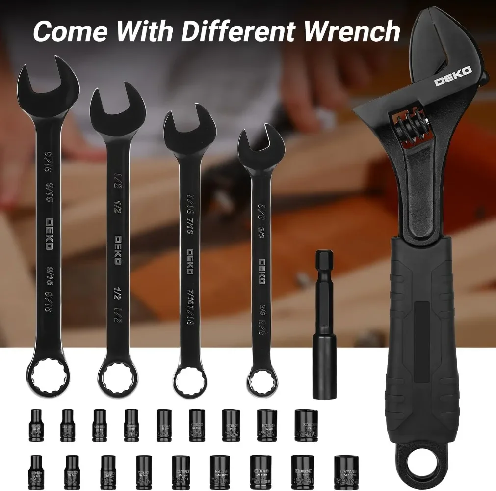 Tool Kit Set Box for Home: Household with Drill Wrench Socket Basic Hand Tools Sets for Men Car Repair Mechanic