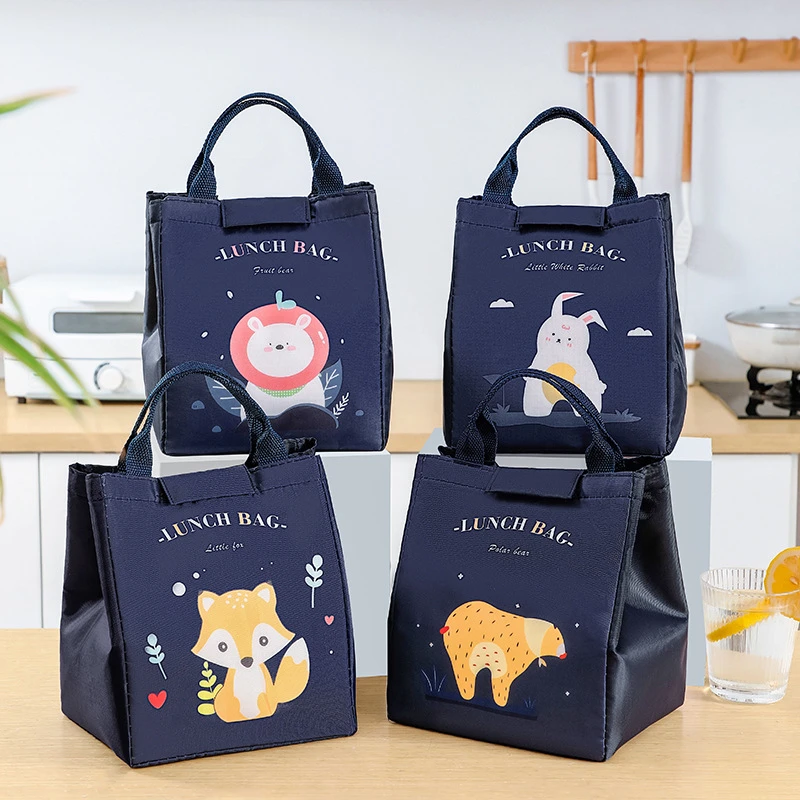 Sac à déjeuner isolant de dessin animé pour enfants, pochette à Bento pour étudiants, boîte à déjeuner thermique Portable en aluminium, sacs de stockage des aliments pour pique-nique