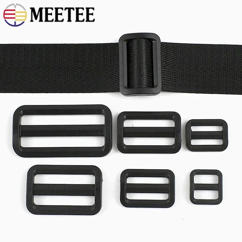 

10-100Pcs 20-50mm Black Plastic Adjust Buckles Bag Strap Dog Collar Tri-Glide Slider Clasp Hook Webbing Belt Buckle Accessories