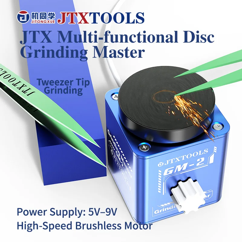 

JTX GM-2 Portable Multi-Functional Disc Grinder with Brushless Motor USB Type C for Sharpening Tweezers Probes Soldering Tips