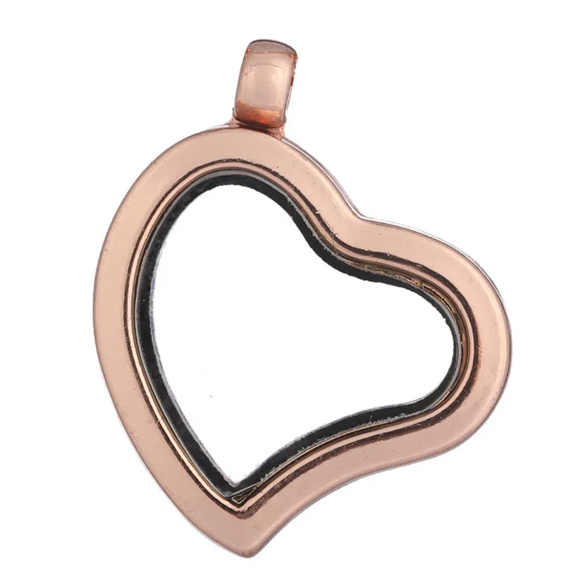 10PCS Plain Irregular Heart Glass Living Memory Floating  Locket Alloy Pendant Charms Jewelry Making Necklace Keychain Women Men