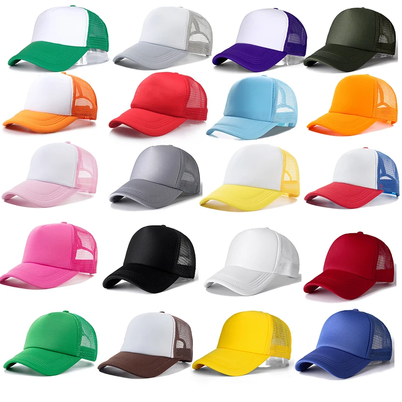 28 Solid Color Trucker Cap for Men and Women Casual Plain Mesh Baseball Cap Adjustable Visor Cap Unisex Cap Hip Hop Summer Hat