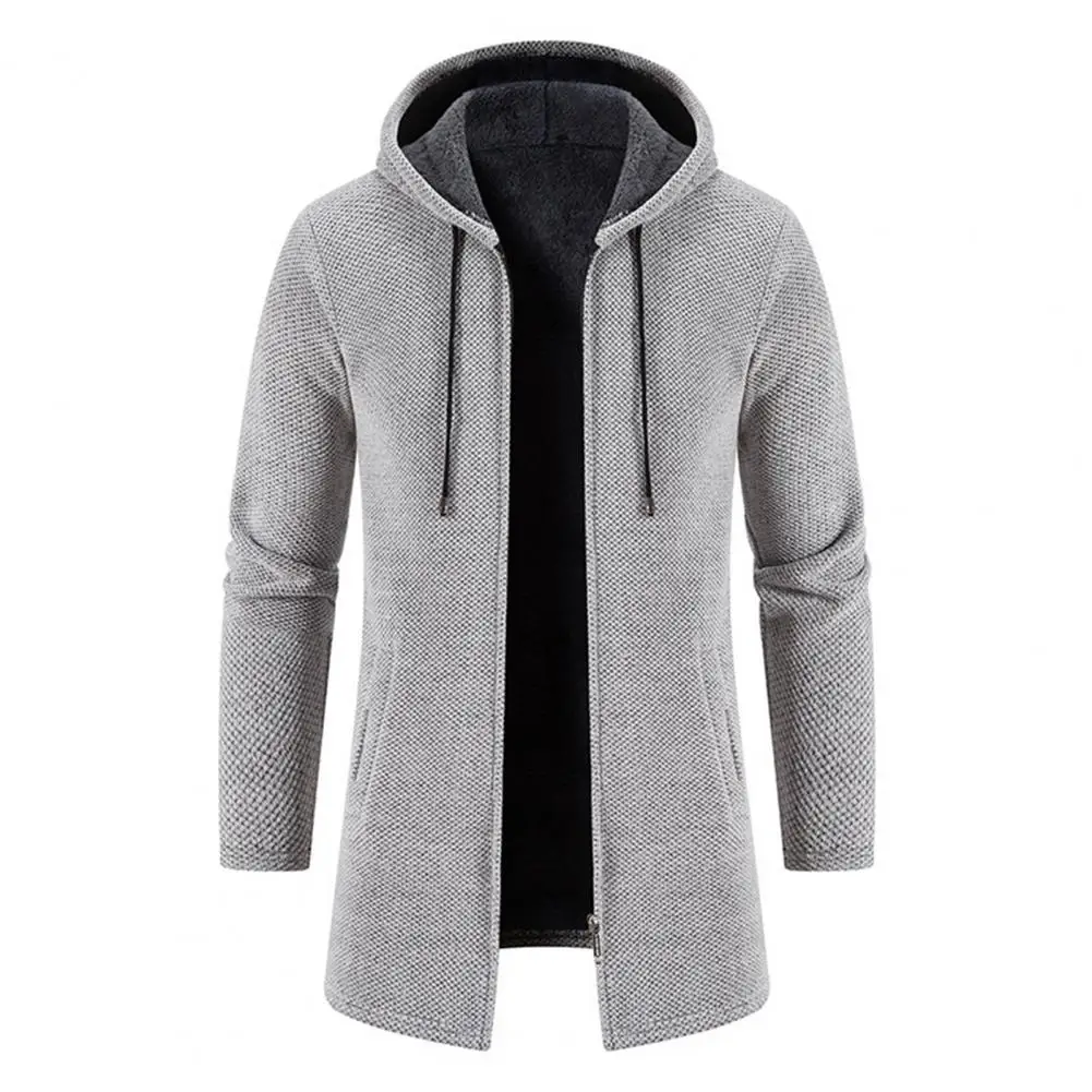 Men Long Sweatercoats Winter Hooded Cardigans Sweaters New Fashion Men Outwear Casual Sweaters Liner Thicker Warm Sweaters