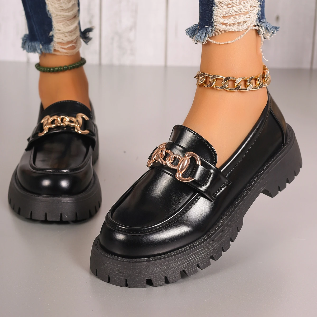 حذاء بدون كعب نسائي لعام 2025 حذاء ربيعي على الطراز البريطاني سهل الارتداء حذاء ماري جين حذاء نسائي ياباني Jk موحد لوليتا حذاء نسائي #3