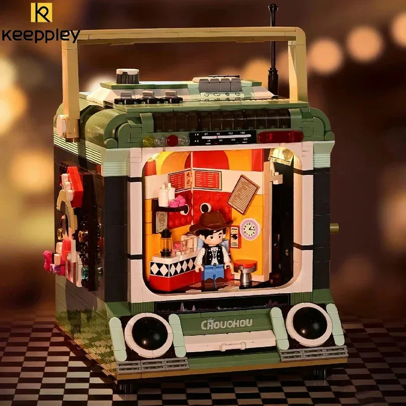 New Keeppley Building Blocks Jay Chou's Official Anime Magnetic Tape Drive Model Decorate Educational Children's Toys Boy Gift