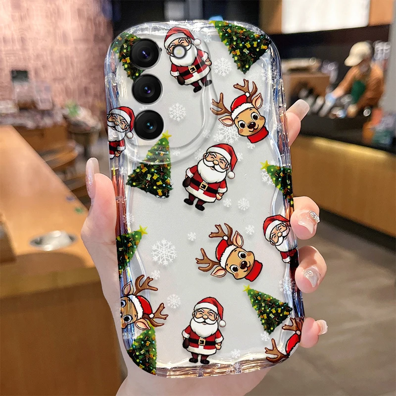 Santa Claus Phone Case for Samsung Galaxy S24 S23 S22 S21 Ultra Plus S20 FE A73 A72 A71 A55 A54 5G A53 A52 A51 4G A50S A50 Cover