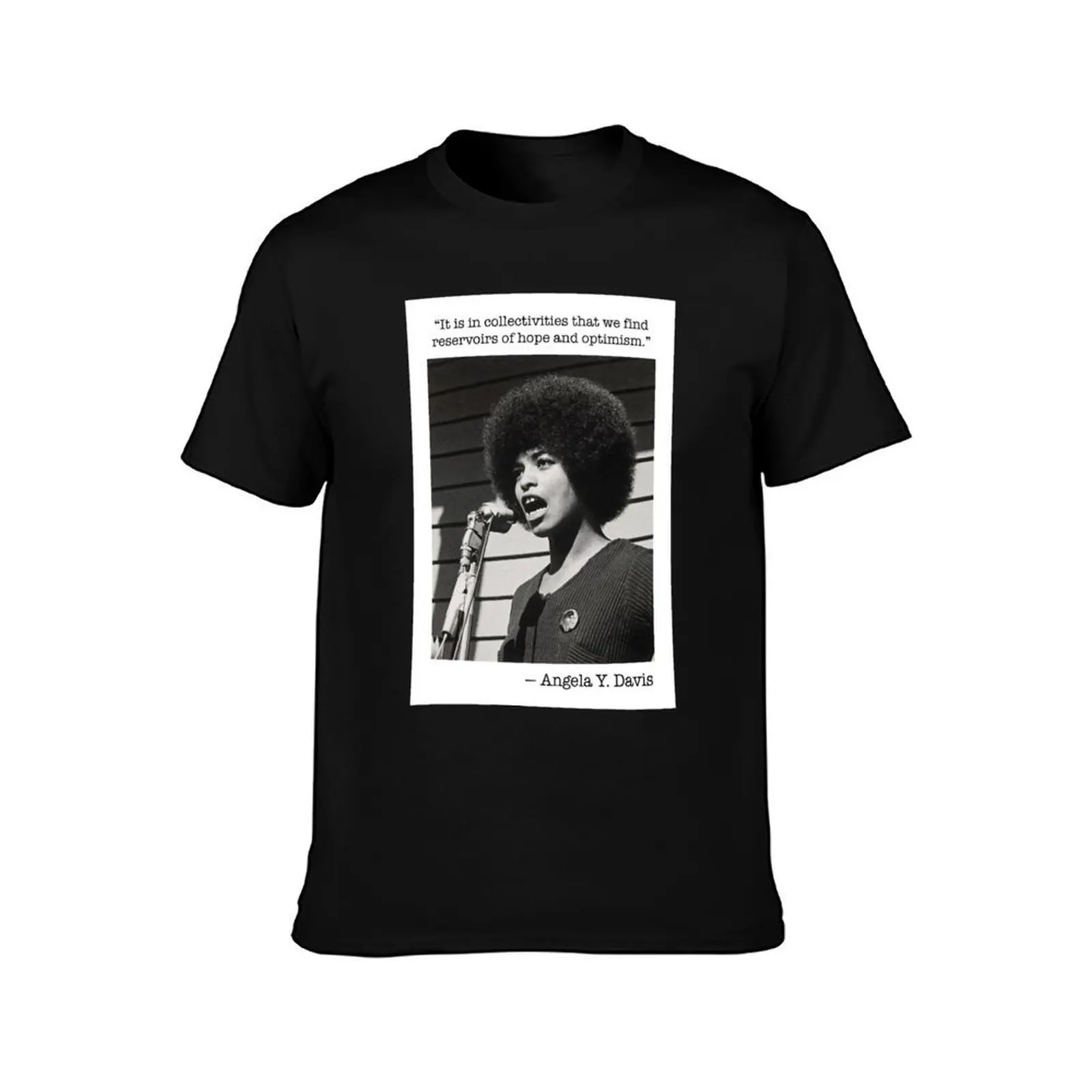 Angela Davis: The Collective T-Shirt, Summer Casual Cotton Tee, Oversized Streetwear Tops, Vintage Graphic Print, 100% Cotton