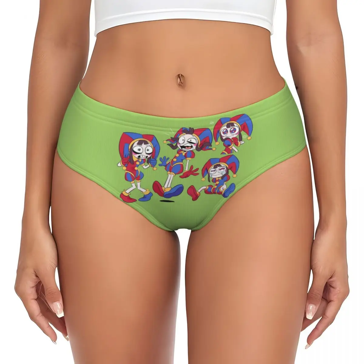 Custom Pomni Wallpaper Briefs Underwear Women's Comfortable Stretch The Amazing Digital Circus Panties