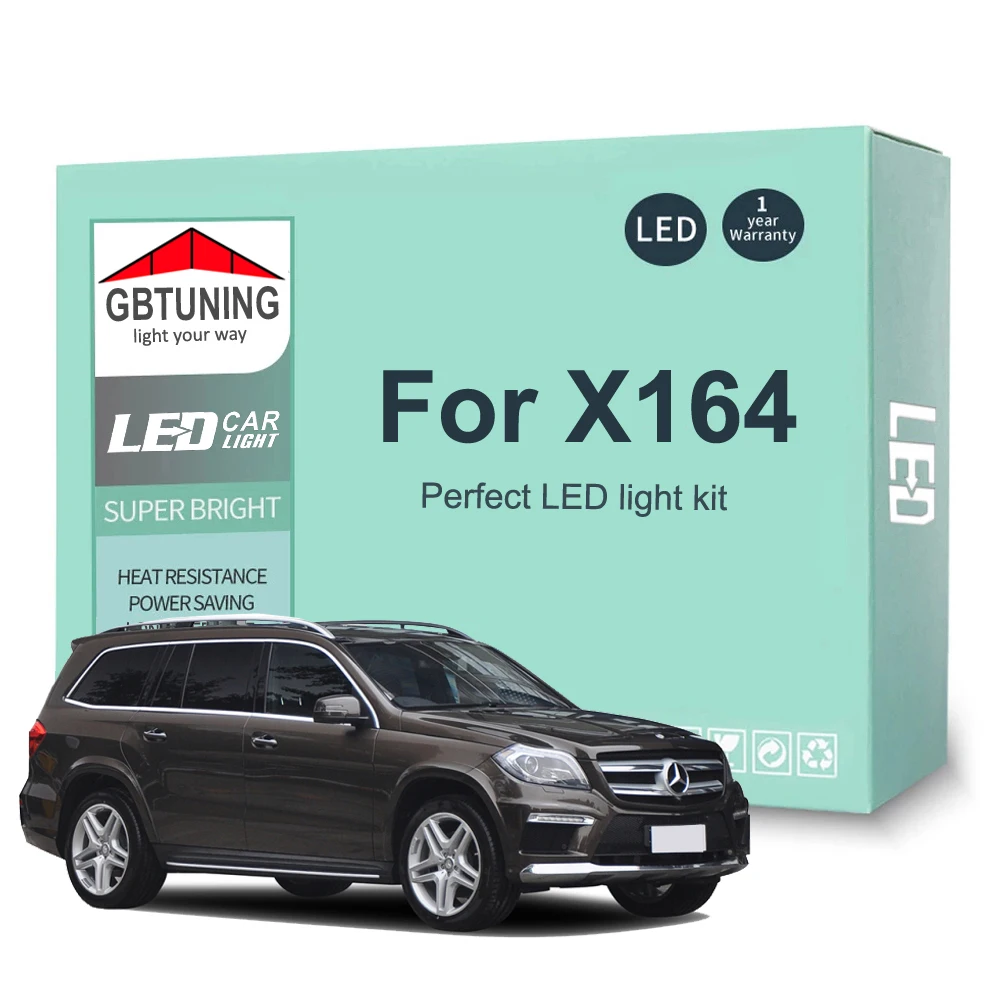 

22 шт. светодиодный внутренний светильник для Mercedes Benz GL Class X164 GL320 GL350 GL420 GL450 2006-2012 Canbus, внутренняя лампа, автомобильные аксессуары