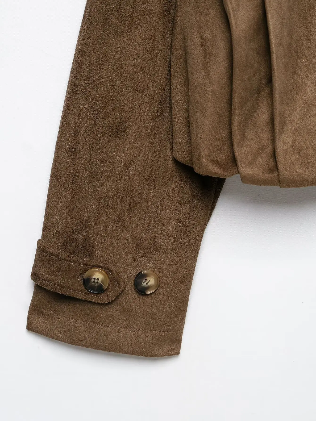 TFMLN Damenjacke mit Stehkragen, doppelreihig, langärmelig, lässiger Kunstwildledermantel, neues, elegantes Streetwear-Modell für Damen – Detail 5
