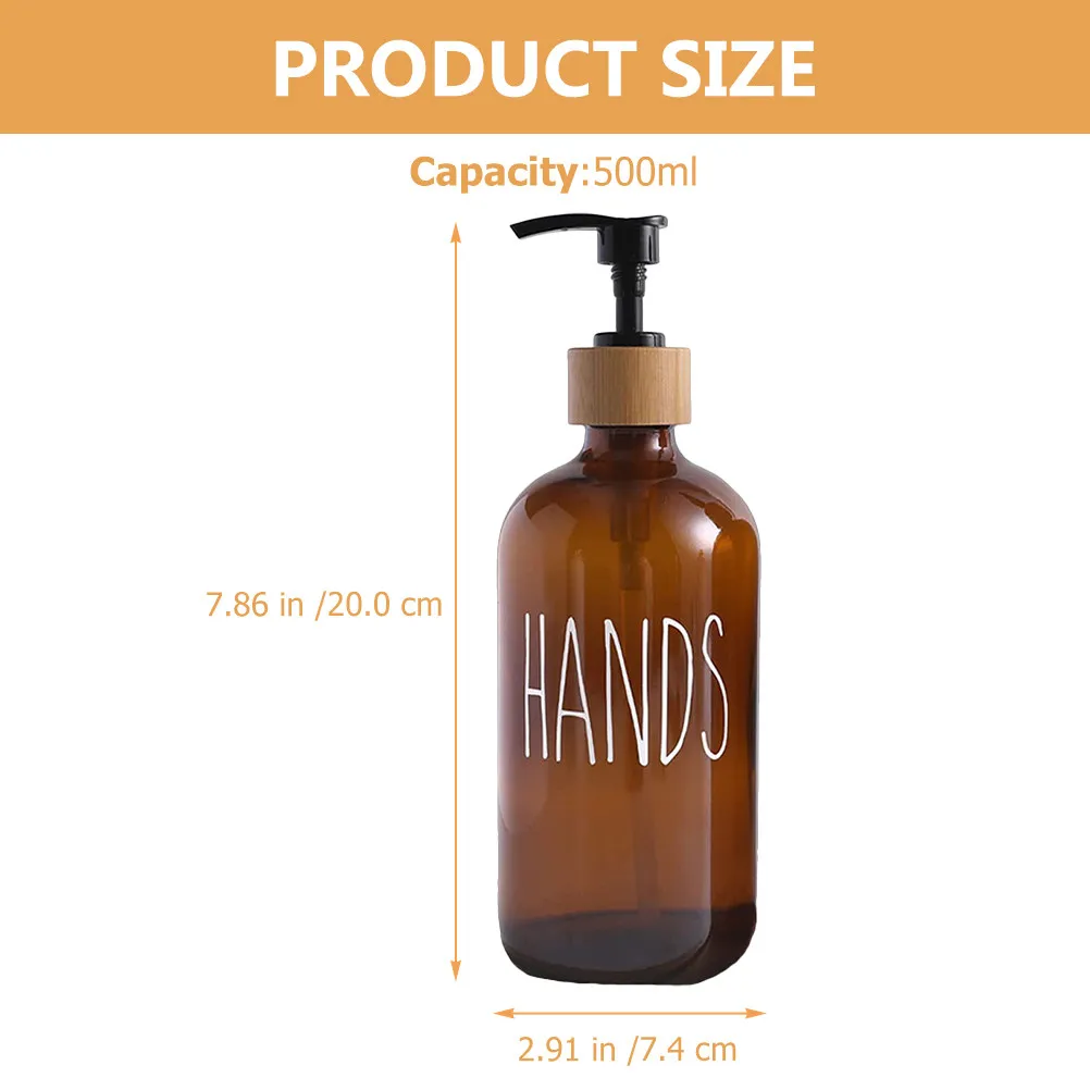 500Ml Refillable Glass Soap Dispenser for Kitchen Sink Bathroom Hand Soap Liquid Shampoo Shower Gel Dispenser Pump Bottle view 6