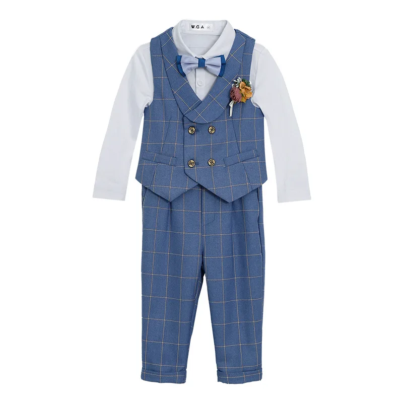 

Flower Boys Wedding Dress Children Birhtday Photograph Suit Kids Fromal Blazer Set School Child Graduation Performance Costume