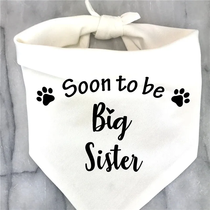 Big Brother Big Sister Dog Bandana annuncio di gravidanza Bandana per cani Gender Reveal Photo Prop Pet sciarpa accessori sciarpe per animali