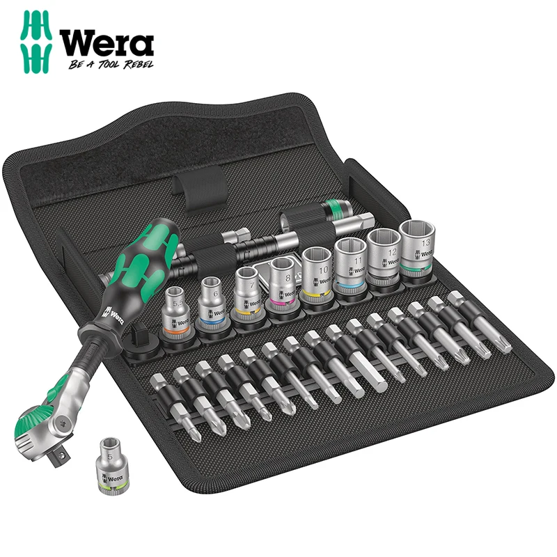 

WERA 05004016001 8100 SA 6 Zyklop Metric Speed Ratchet Socket Set 28 Piece 1/4" Drive