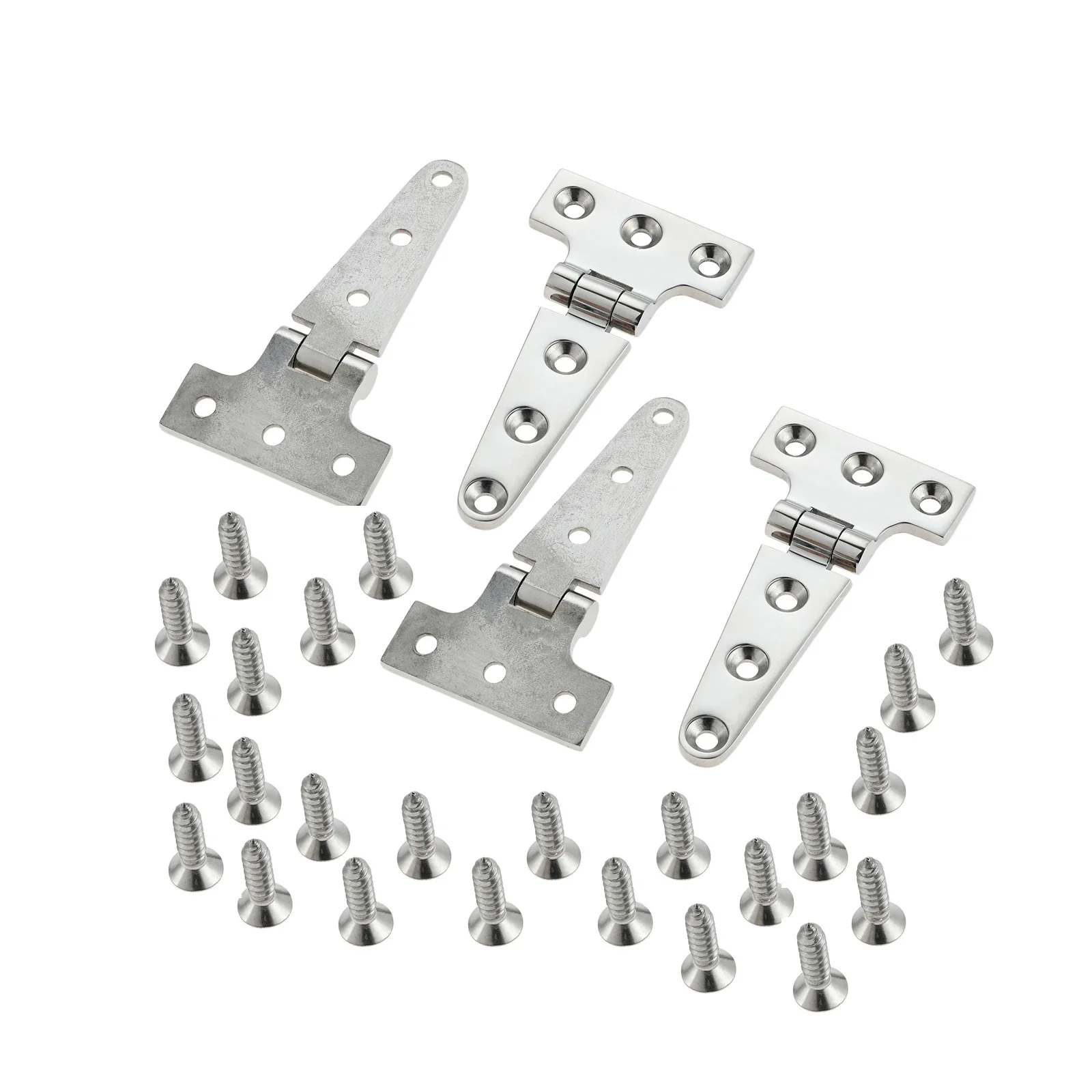 4pcs Marine 316 Stainless Steel 316 Door Hatch T Hinges with Screws 8"x4" 4''x2" 6"x3" Heavy Duty Yacht Boat Hatch Hinge image 3