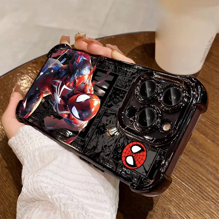 حافظة كابتن أمريكا مارفل لهاتف آيفون 16 برو ماكس 14 12 15 بلس 11 13 غطاء هاتف ناعم