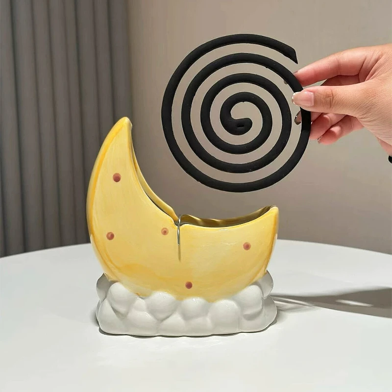

LTT moon mosquito coil rack indoor household cute creative ash mosquito coil stove easy to clean