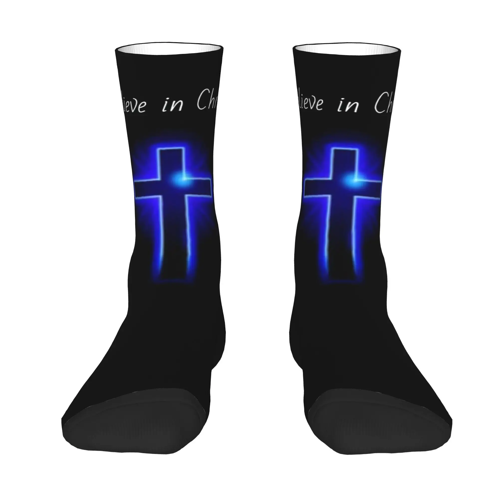 Custom Believe Jesus Christ Men Women Crew Socks Unisex Cool 3D Printing  Dress Socks