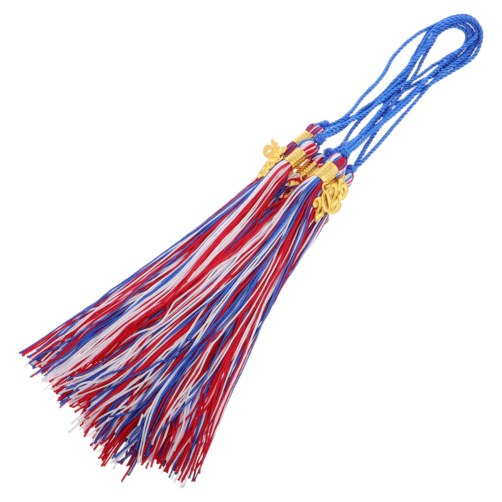 

6 Pcs Bachelor Hat Tassel Graduation Memorial Charm Cap Two Color Gown Polyester Season Decoration Durable Material Versatile