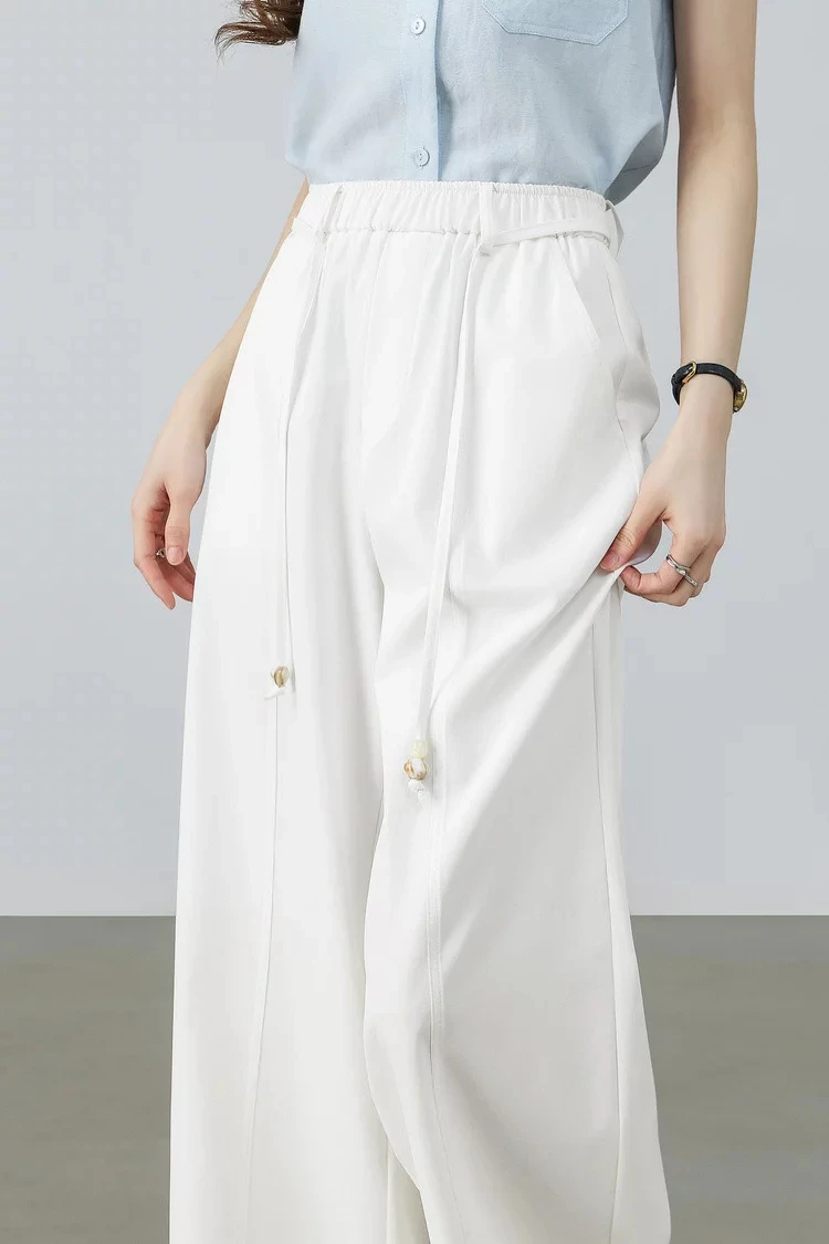 SENTUBILA Damen Sonnenschutz-Hose mit geradem Bein 2026 Sommer Rosa Lässige Pendler-Schlankheitshose mit Gürtel 162KA4017 – Detail 13
