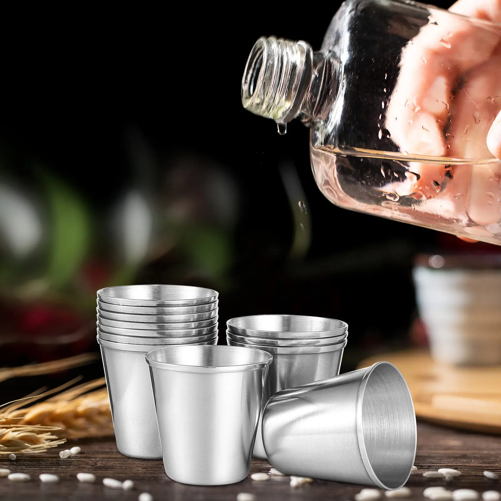 12 Pcs Stainless Steel Shot Glasses for Liquor, Wine, Beer, Spirits, Tea, Milk & Juice – Portable Bar Tumblers