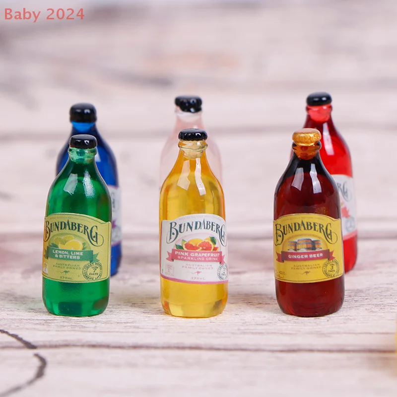 6 個 1/12 ドールハウスミニチュア樹脂ボトルシミュレーションワインボトルモデルキッチン装飾