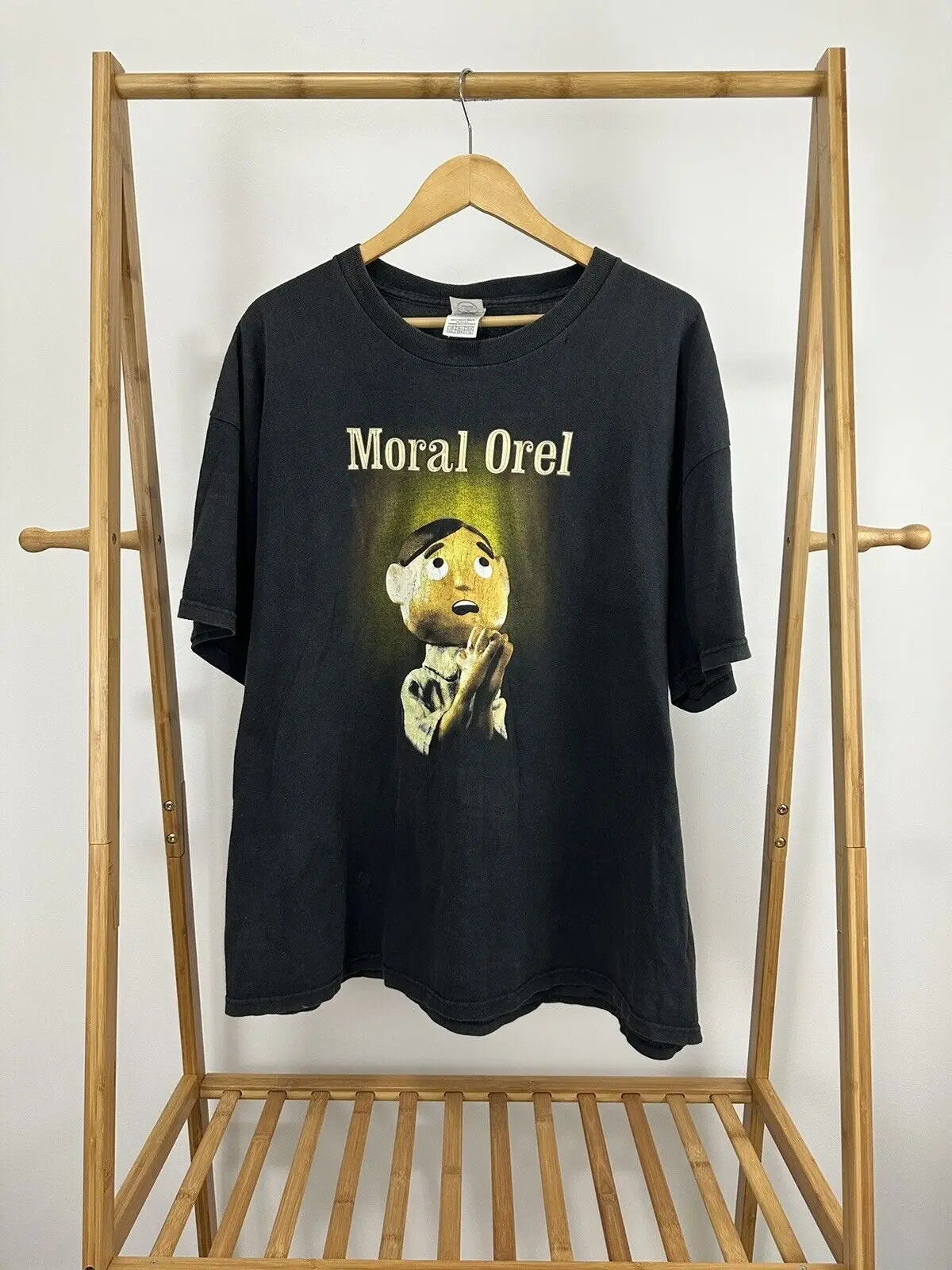 

RARE VTG Moral Orel Adult Swim Pray Promo Big Print Black T-Shirt 2XL