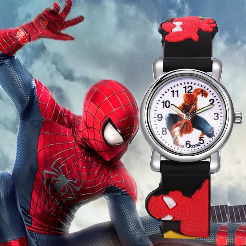 

Disney SpiderMan Watch Cute Cartoon Watch Kids Watches Boys Christmas Gift Leather Quartz Watch