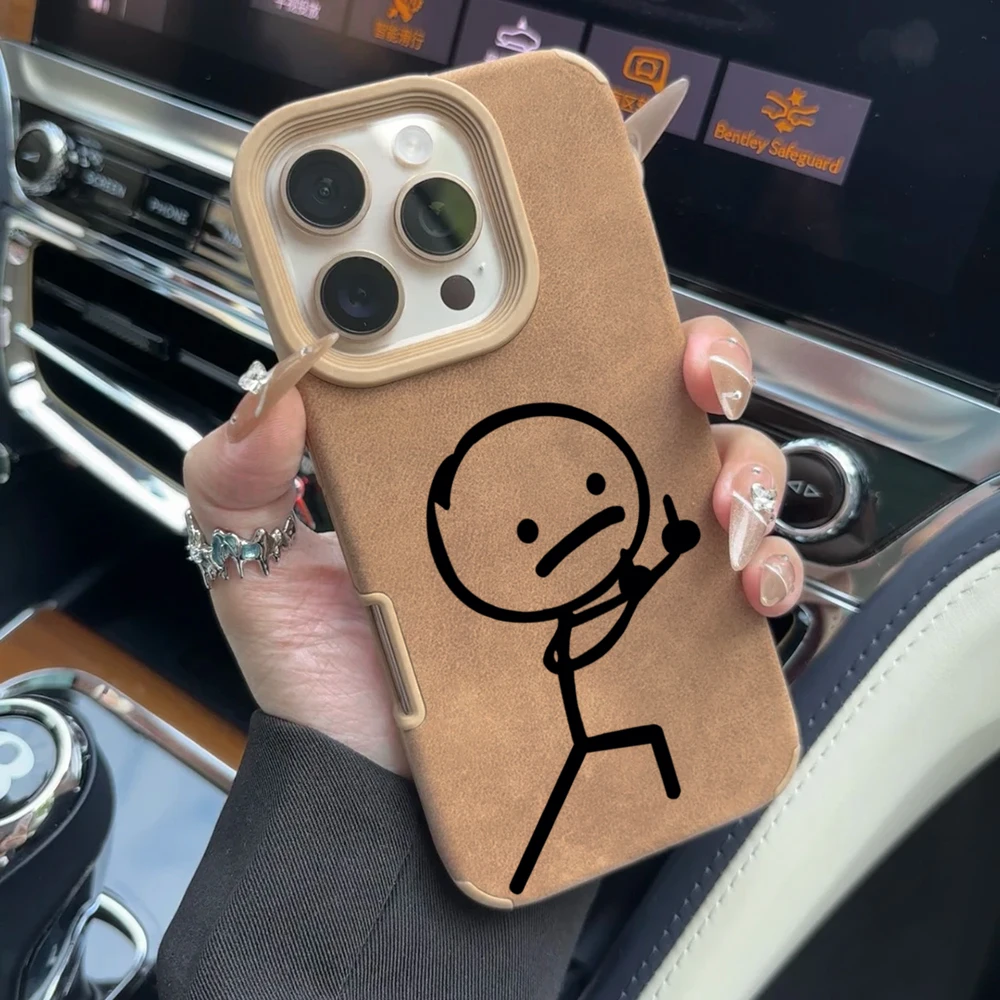 

Line Drawing Funny Case For iPhone 16 17 15 Pro Max Cases iPhone 11 12 13 ProMax 14 15 16 Plus 17 Air XS XR Shockproof TPU Coque