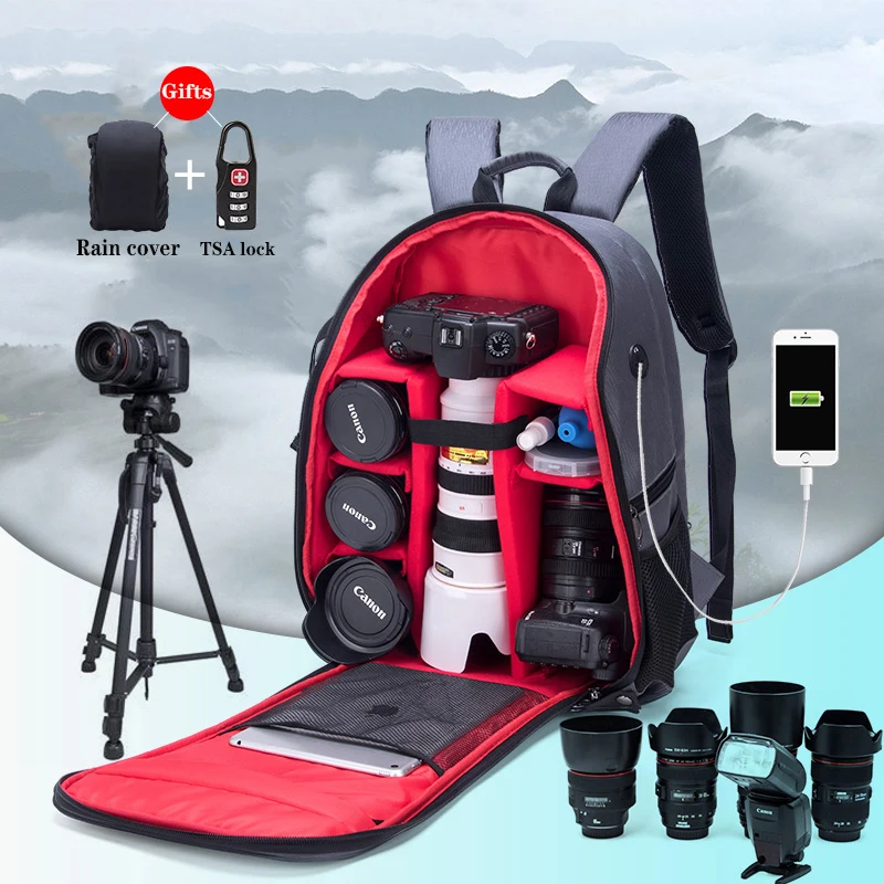 JINNUOLANG Camera bag waterproof and wear-resistant outdoor photography bag, large capacity shockproof digital drone backpack